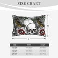 thumbnail image 3 of Plush Throw Pillow Covers, Skulls Roses Pillow Cases with Invisible Zipper, Breathable Microfiber Pillow Cases Standard Size for Sleeping Bedroom Sofa Living Room 14x20, 3 of 5