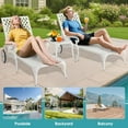 thumbnail image 6 of Villeston Outdoor Lounge Chaise , Poolside Lounger Outside Cast Aluminum Tanning Chairs with Adjustable Backrest and Moveable Wheels, White, 6 of 8