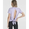thumbnail image 3 of Real Essentials 5 Pack: Women's Short Sleeve Open Back Tie Back Dry-Fit T-Shirt Yoga Gym Workout Top, 3 of 6
