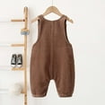 thumbnail image 4 of lnmuld Boys Pants Winter Girls Corduroy Padded Overalls Baby Toddler Jumpsuit with Snap Buttons Soft Warm Playwear for and Kids Solid Color Size:18-24 Months, 4 of 6