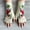 White, variant on Vintage Fox Plant Embroidered Gloves Short Fingerless Knit Gloves Autumn Winter Coldproof Elastic Gloves