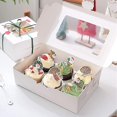 thumbnail image 5 of Paquete de 10 cajas para cupcakes con capacidad para 6 cupcakes estándar, cajas blancas para tartas para postre, kaili Sencillez, 5 of 5