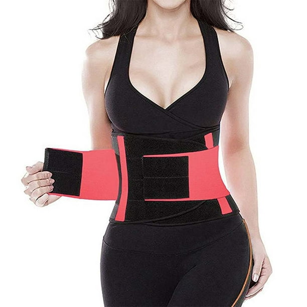 Women Waist Trainer Warm Support Belt Waist Trimmer Slimming Belly Band Body  Shaper Sports Girdles Workout Belt L Pink 