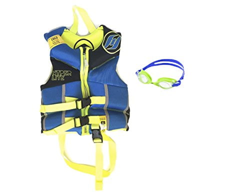 2016 Hyperlite Boys Boyz Kids Yellow Blue Child Life Vest Jacket Wakeboarding Fishing Boating Swimming- 30-45lbs + Bonus... by Hyperlite