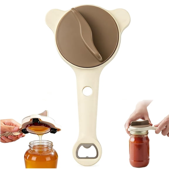 4 in 1 Multi-Purpose Jar Opener, 2026 Upgrade Adjustable Three Claw Bottle Opener with Non Slip Teeth, Multi Size Lid Tool for Jars Cans Wine Bottles, Home Kitchen Helper