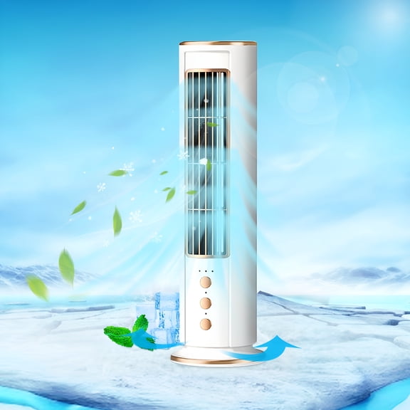 HIBIBUD Oscillating Mini Tower Fan Electric Standing Floor Fan for Bedroom Indoor Office and Home Use,Quiet Cooling Portable Bladeless Tower Fan,13"es,White