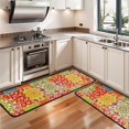 thumbnail image 3 of Kitchen Rugs Sets Of 2,Pioneer Flower Floral Print Pattern Anti Fatigue Kitchen Mat Rugs Non Slip Washable,Decorative Kitchen Floor Mats for Kitchen,Sink,Laundry,17X47 Inch, 3 of 5