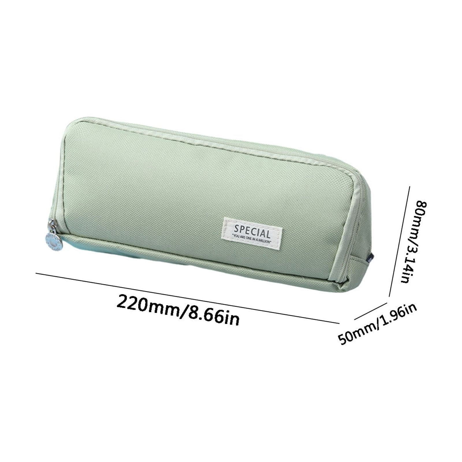 Wovilon 1 Pack Multi-Layer Fabric Pencil Case, 8.6"x2"x3" Japanese Korean Style Pen Holder, Large Capacity Stationery Organizer, Wear-Resistant Student School Bag