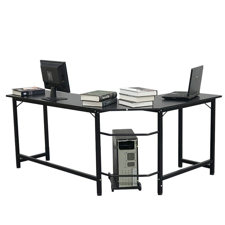 Ktaxon L-Shaped Computer Desk Corner PC Latop Table Study Office  Workstation Black