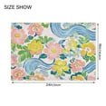 thumbnail image 4 of Yayeee Bath Rug for Bathroom Floor Non Slip Rectangle Fluffy Soft Absorbent Mat, 16"x24", Blue Floral Wave, 4 of 7