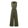 thumbnail image 5 of Womens Elegant Solid Color Suit - Vest Tank Cardigan & Wide Leg Pants Set - Casual/Formal Outfit, Comfortable Fabric - S-XXL Sizes, 5 of 7