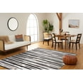 thumbnail image 3 of SAFAVIEH Studio Leather Forrester Striped Area Rug, Ivory/Black, 6' x 6' Square, 3 of 9