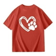 thumbnail image 2 of YMNXA Big Kids Girls T Shirts Short Sleeve Round Neck Love Heart Print Comfortable Breathable Top For Everyday Wear Watermelon Red 3-4 Years, 2 of 4