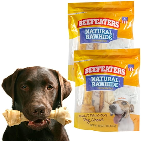 Usa Natural - Beefeaters (2 Bags) Natural Dog Rawhide Bones Dog Chews Made in USA Only Large Dog Treats Training Oral Care