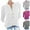 White, variant on PADFRYBK Short Sleeve T-Shirt For Women Summer Button Pullover Solid Color Casual Tops V-Neck Loose Tunic Blouses With Pockets