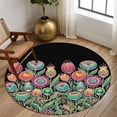 thumbnail image 2 of Round Rugs 7Ft, Boho Tulip Flower Round Area Rug Washable Indoor Throw Carpet, Spring Watercolor Abstract Floral Plant Large Non Slip Circle Rug for Dining Room Playroom Home Decor Aesthetic, 2 of 8