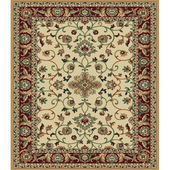 Designer Home Urban Area Rug 040-37597 Columbia Cream Scrolls Floral 3' 11" x 5' 3" Rectangle