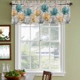 thumbnail image 3 of 2 Pack Valances for Window, Watercolor Flowers Short Curtains for Kitchen Bedroom Living Room, Vintage Tulips Floral Barn Doors Wood Grain Small Window Treatment Valance Drapes 60 x 18 Inch, 3 of 8