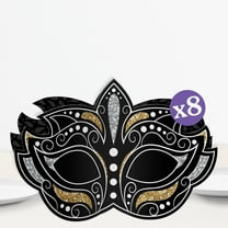 Big Dot of Happiness 3D Masquerade Centerpiece Table Decorations, Freestanding Venetian Mask Decor, Prom or Birthday Party Centerpieces - 8 Count