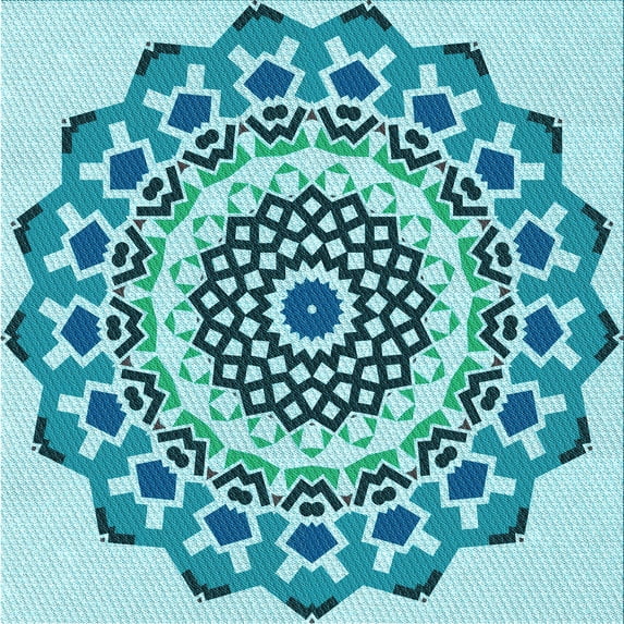 Ahgly Company Machine Washable Indoor Square Transitional Blue Ivy Blue Area Rugs, 4' Square