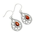 thumbnail image 3 of Hessonite Garnet Checker Briolette 925 Sterling Silver Earrings Jewelry E-1251 AGE1010_B, 3 of 6