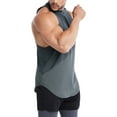 thumbnail image 2 of CIYCuIT Men's Fitness Sports Vest Sleeveless Solid Color Breathable T-shirt Casual Crew Neck Quick-Drying Active Tank Tops for Workout Gym, 2 of 4