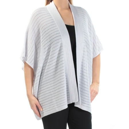 RALPH LAUREN $135 Womens 1355 Silver Open Cardigan Kimono Sleeve Top S B+B