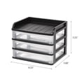 thumbnail image 7 of IRIS Medium 3-Drawer Desktop Organizer with Open Tray Top, 1 Pack, Plastic Drawer Storage Container for Stationery Art Craft Supplies, Black, 7 of 7