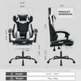 thumbnail image 2 of Kumix Gaming Chair with Footrest, High Back Gaming Chairs PVC Leather Ergonomic Office Gamer Chair Headrest Lumbar Support Racing Style Video Gaming Chair (Black White), 2 of 7