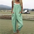thumbnail image 2 of NMMUED Baggy Overalls for Women Bib Overalls Women Wide Leg Overalls for Women Wide Leg Jumpsuits for Women One Piece Jumpsuits for Women, Mint Green L, 2 of 6