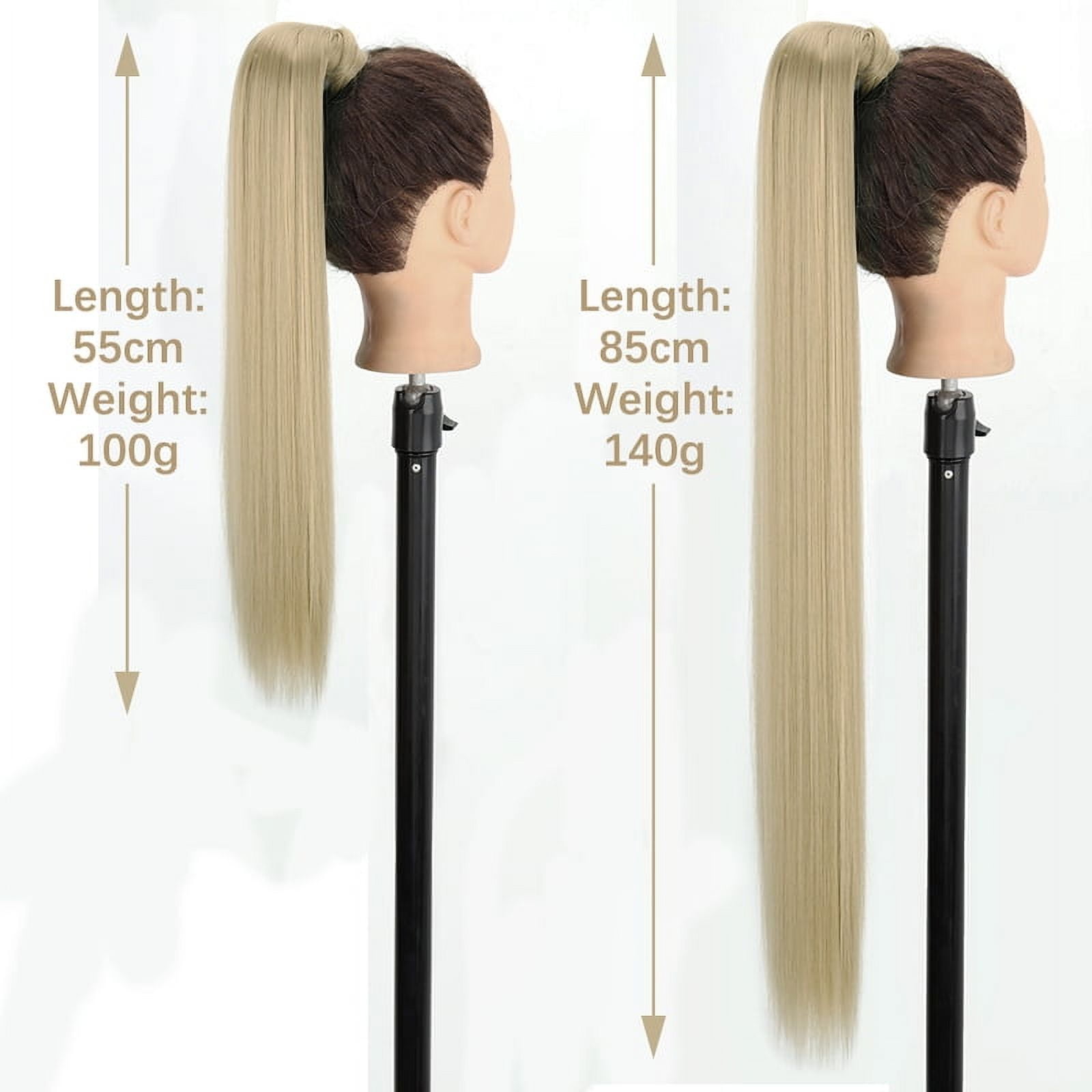 LISI GIRL 85cm Synthetic Long Straight Ponytail Hair Clip In Hair Extensions Blonde Brown Wrap Around Pony Hairpiece For Women