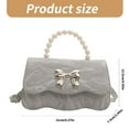 thumbnail image 5 of Yokua Fashionable PU Leather Bowknot Shoulder Bag Pearls Top Handle Crossbody Handbag, 5 of 21