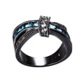thumbnail image 1 of Anillo HUOGUO, moderno, de aleación abstracta geométrica con diamantes para mujer, 1 of 5