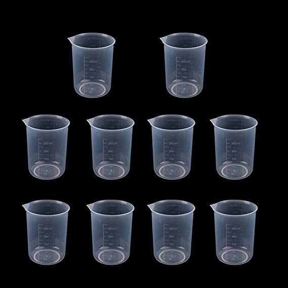 Nvzi 10 PCS 250ml Resin Mixing Cups, Liquid Measuring Cups, Plastic