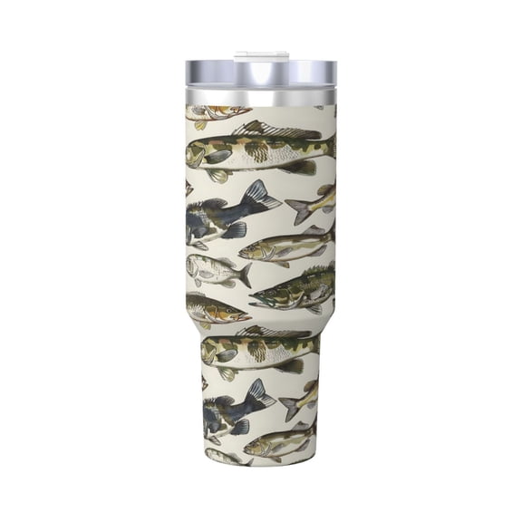 Themed Throw Cup Insulated Tumbler Stainless Steel Vacuum Travel Mug 40 oz with Handle and Straw Lid