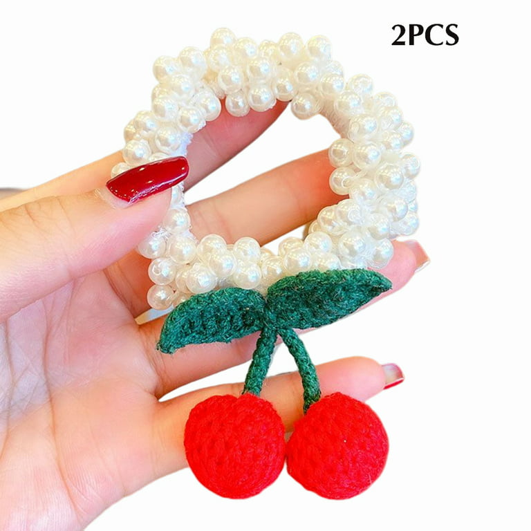 50pcs White Hair Ties Elastic Hair Bands Decorative Hair Accessories Set  Holiday Gift For Girls Kids