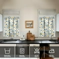 thumbnail image 3 of 3-Piece Bright Flowers Kitchen Curtain Set - Ruffled Valance and Tier Curtains with Rod Pocket, Fresh Floral Pattern for Farmhouse Kitchen Windows Decor, 54"x18" + 27.5"x36"x2, 3 of 5
