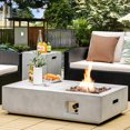 thumbnail image 3 of Costway 48" Concrete Rectangle Propane Gas Fire Pit W/ Lava Rocks Rain Cover 40,000 BTU, 3 of 10