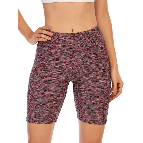 YouLoveIt High Waisted Butt Lifting Yoga Shorts Textured Ruched Shorts Biker Workout Running Pants Tummy Control Short Pants Running Booty Shorts