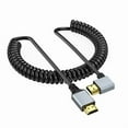 thumbnail image 4 of HDTV Port 4K 60Hz Video Cord Coiled Cable Straight/90 Degree Male to Male Connector Line for Projector Display, 4 of 9