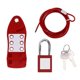 thumbnail image 1 of 2m/6.56ft Cable Lockout Fish Shaped Hasp 38mm Padlock Set Stainless Steel for Chemical Industry Electric Power, 1 of 5