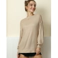 thumbnail image 2 of Doublju Womens Long Sleeve Wide Round Neck Casual Tunic Top With Plus Size, 2 of 4
