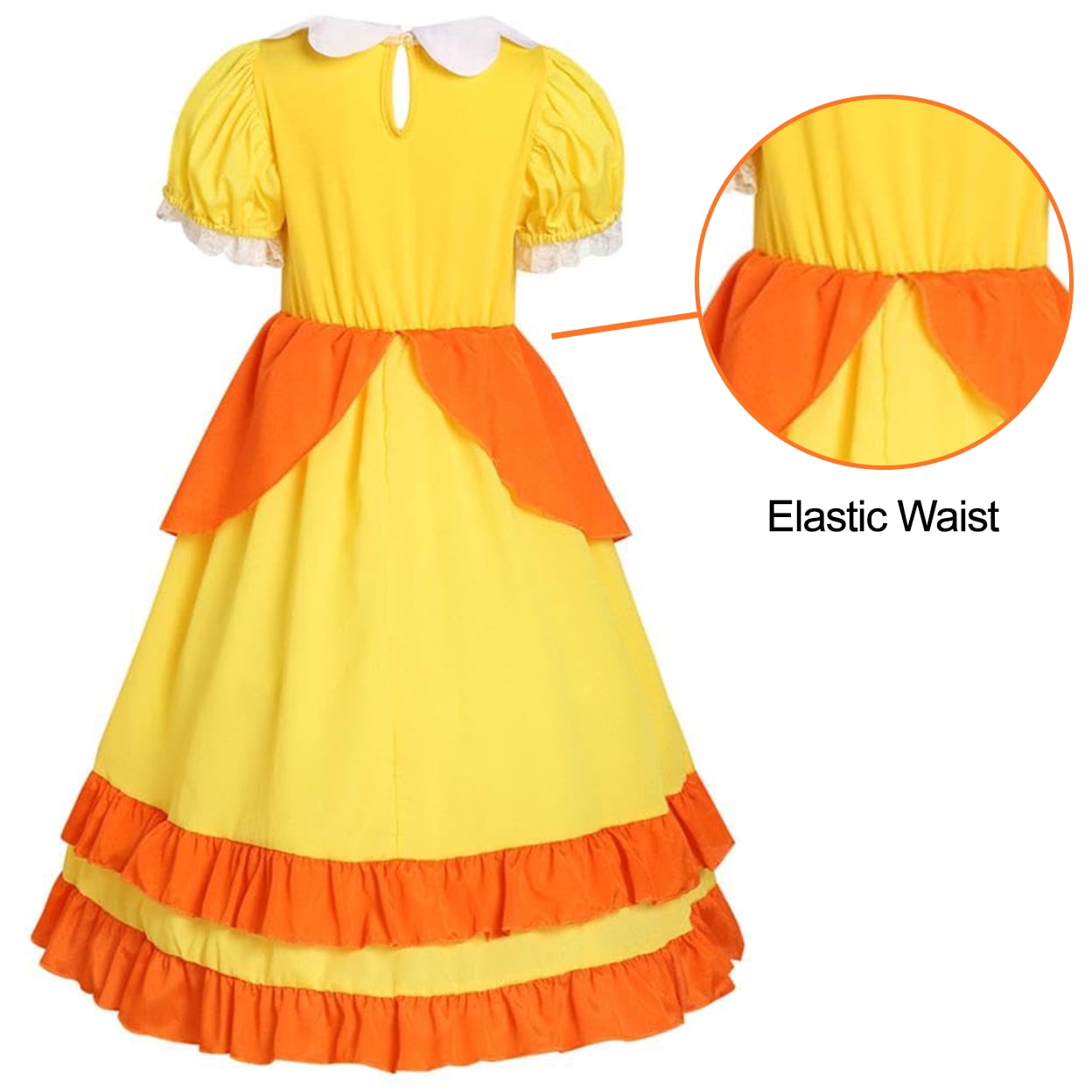Girls Princess Costume Set, Kids Halloween Fancy Dress Crown Headband Gloves Wand Suit 3-12Years