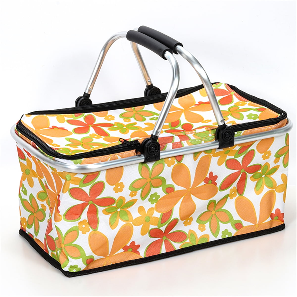 30L Collapsible Insulated Thermal Picnic Basket Strong Aluminum Frame
