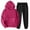 Hot Pink, variant on Women's 2 Piece Outfits Long Sleeve Hoodie Long Joggers Oversized Sweatsuits Fall Tracksuits with Flap Pockets Hot Pink M