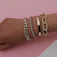 thumbnail image 4 of Conjunto de delicadas pulseras de cadena de plata y oro estilo bohemio para mujer, ajustables, de moda, con cuentas, gruesas, planas, tipo cable, pulseras punk, joyas para mujeres y niñas, regalo, 4 of 4