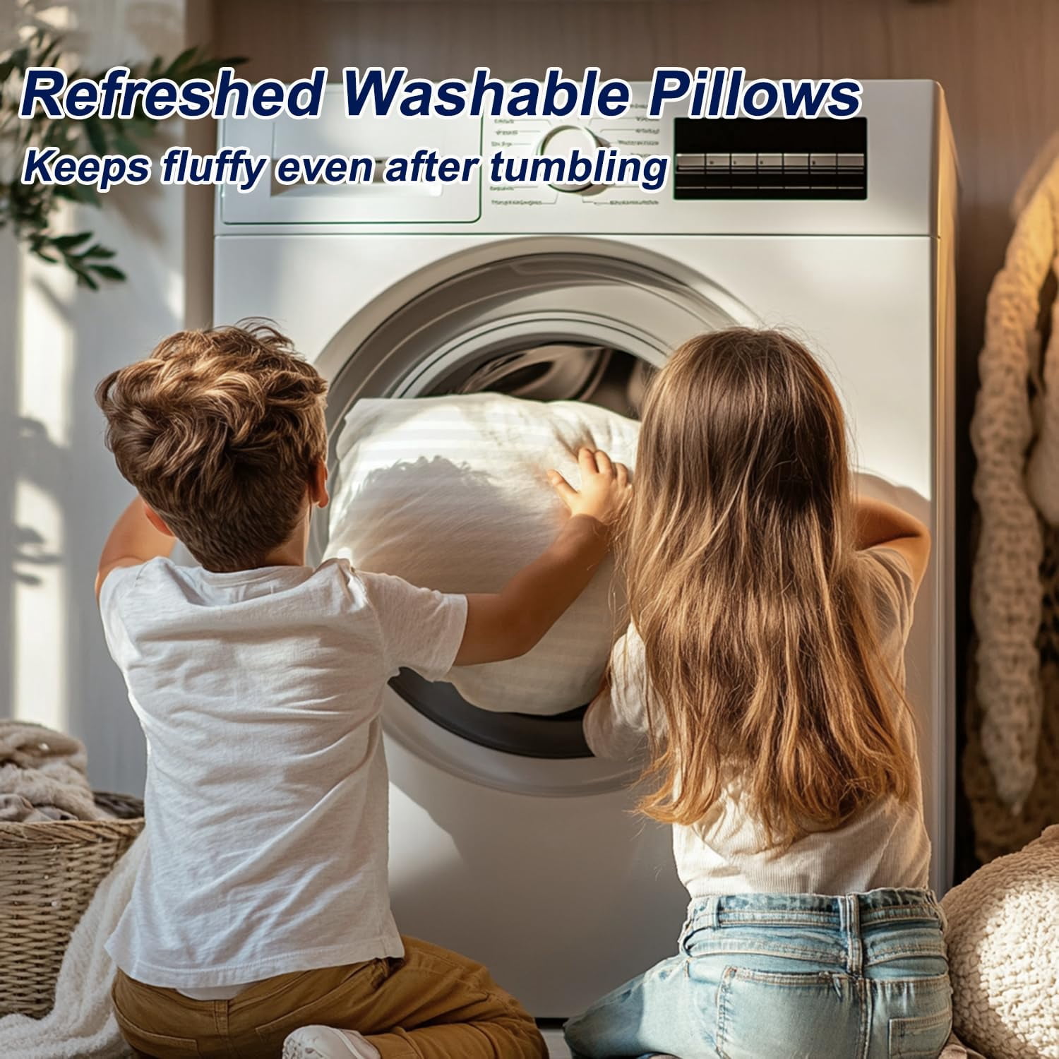 Pillows Standard Size Set Of 4 Hotel Collection Bed Pillow For Sleeping 4 Pack Back  Stomach Or Side Sleepers Soft And Supportive Washable Bedroom