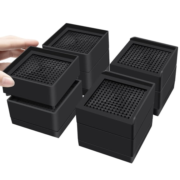 Bed Risers 2" 3", Square Heavy Duty Furniture Risers, Adjustable Bed Furniture Lifters and Risers, Non-Slip Bed Lifts for Couch, Sofa, Bed, Desk, Table, Washing Machine(4 Packs )