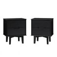 thumbnail image 4 of 2-Drawer Groove Handle Wood Nightstand - 2PK - Black, 4 of 5