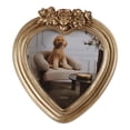 thumbnail image 6 of Decorative Heart Photo Frame with Roses Top Detailing - Ornate Frame Perfect for Tabletop, Living Room, and Bedroom Decor - Stylish Home Decor for Dorm, Hallway, or Entrance Wall Display - 7", Gold, 6 of 10